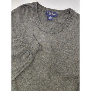 Brooks Brothers Sweater Men's XL Green Merino Wool‎ Stretch Crew Knit Pullover